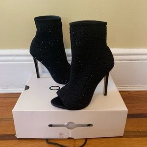 New! ALDO rhinestone peep toe booties